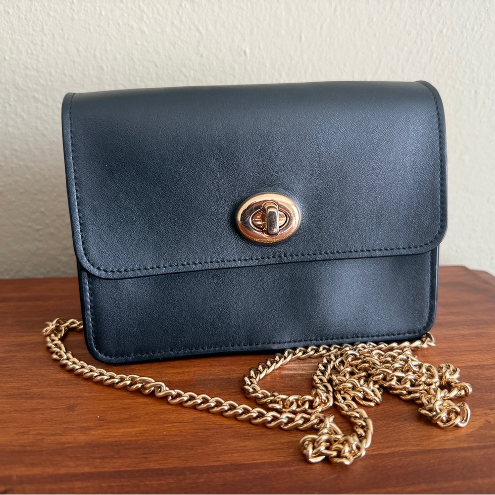 Coach Black Crossbody Bag with Gold Chain